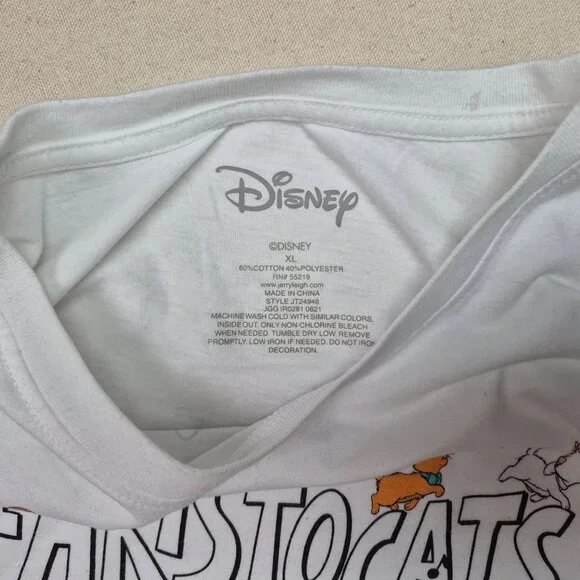 Disney The Aristocats White Short Sleeve T-Shirt Size XL EXCELLENT CONDITION!!! - Picture 3 of 4